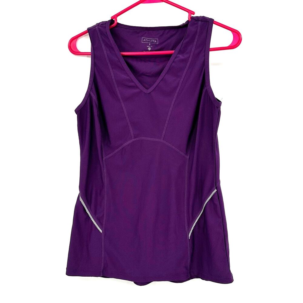 Athleta Sz Small Tank Purple Racerback Activewear Athletic Exercise Yoga Running